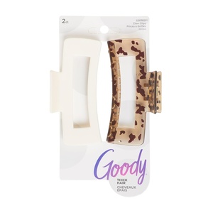 image:imageGoody SlideProof Rectangular Claw Clips 3 Ct  1 Small  2 Large Claw Clips Cool Tones Styling Accessories with Secure Grip Hair Accessories for Women amp Men For All Occasions All Hair TypesCreamTort Rectangle Claw