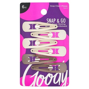 image:imageGoody Snap amp Go Metal Contour Clips 6 Count Brunette Snap Clips Suitable for All Hair Types PainFree Hair Accessories for Women Men and Kids All Day ComfortBlonde