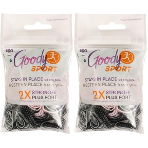 image:imageGoody Sport Ouchless Forever Polyband Hair Ties 150 Ct TwoTone 2X Stronger SlideProof SportLevel Grip for Active Lifestyles EasyGlide Styling Accessories for Women amp Men All Hair Types150 Count Pack of 2