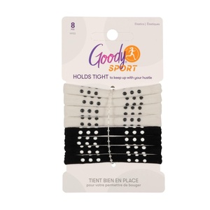 image:imageGoody Sport Ouchless Seamless Hair Elastics 8 Ct Gray amp Black SportLevel Silicone Grip for Active Lifestyles DamageFree Wear Ties Styling Accessories for Women amp Men All Hair TypesGray Black
