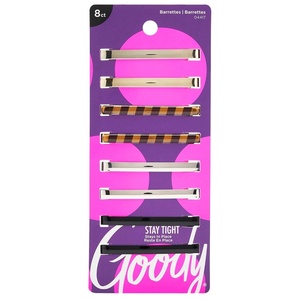 image:imageGoody Stay Tight Hair Barrettes  8 Ct Assorted Metallic Colors NonSlip Flat Hair Clips Comfortable amp Versatile Hair Accessories for Women amp Men Hair Clips for All Hair TypesNeutralPattern
