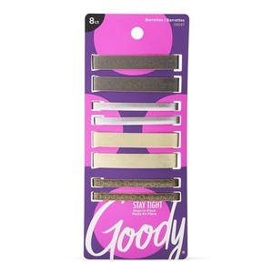 image:imageGoody Stay Tight Hair Barrettes  8 Ct Assorted Metallic Colors NonSlip Flat Hair Clips Comfortable amp Versatile Hair Accessories for Women amp Men Hair Clips for All Hair TypesMetallic Neutrals
