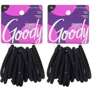 image:imageGoody Super Stretch Thick Hair Black Elastics 15CT15 Count Pack of 2
