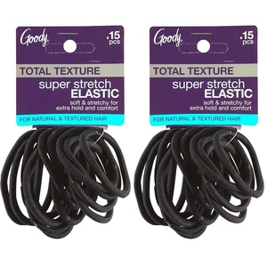image:imageGoody Total Texture Super Stretch Elastics15 Count Brown Suitable for All Hair Types Ouchless PainFree Hair Accessories for Women Men Boys amp Girls All Day Comfort Wont Break or SnagNegro 