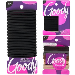 image:imageGoody Ultimate Daily Elastics Kit 48Count  Ouchless NoDamage Hair Ties for Women amp Men  30 Black Elastics  10 Neutral Seamless  8 Black Seamless Ponytail Holders for All Hair Types