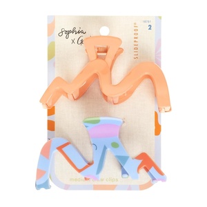 image:imageGoody X Sophia Yeshi Medium Claw Clips SlideProof Hair Clips for Women amp Men Secure Grip All Hair Types Pink Multicolor  Green  2 CtPeachBlue Multi