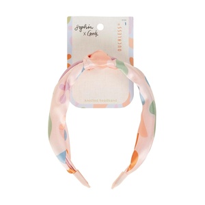 image:imageGoody X Sophia Yeshi Ouchless Hold Knotted Headband SatinWrapped Headbands for Women amp Men Gentle Hold Wide Headband with Beautiful Bold Print