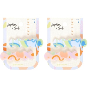 image:imageGoody X Sophia Yeshi Stay Tight Hair Barrettes NonSlip Barrettes for Women Girls amp Family Versatile Stylling Accessories for Women Clips for All Hair Types Multicolor Print 2 Ct2 Count  004 Pound Pack of 2