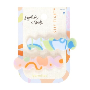 image:imageGoody X Sophia Yeshi Stay Tight Hair Barrettes NonSlip Barrettes for Women Girls amp Family Versatile Stylling Accessories for Women Clips for All Hair Types Multicolor Print 2 Ct2 Count  004 Pound