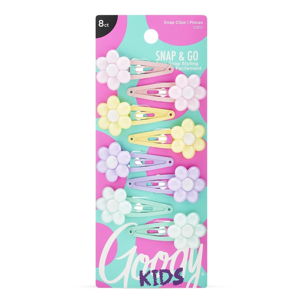 image:imageGoody Kids Mini Epoxy Contour Snap Clips  8 Count Daisy Charm  Just Snap Into Place  Suitable for All Hair Types  PainFree Hair Accessories for Women and Girls  All Day Comfort8 Count Pack of 1