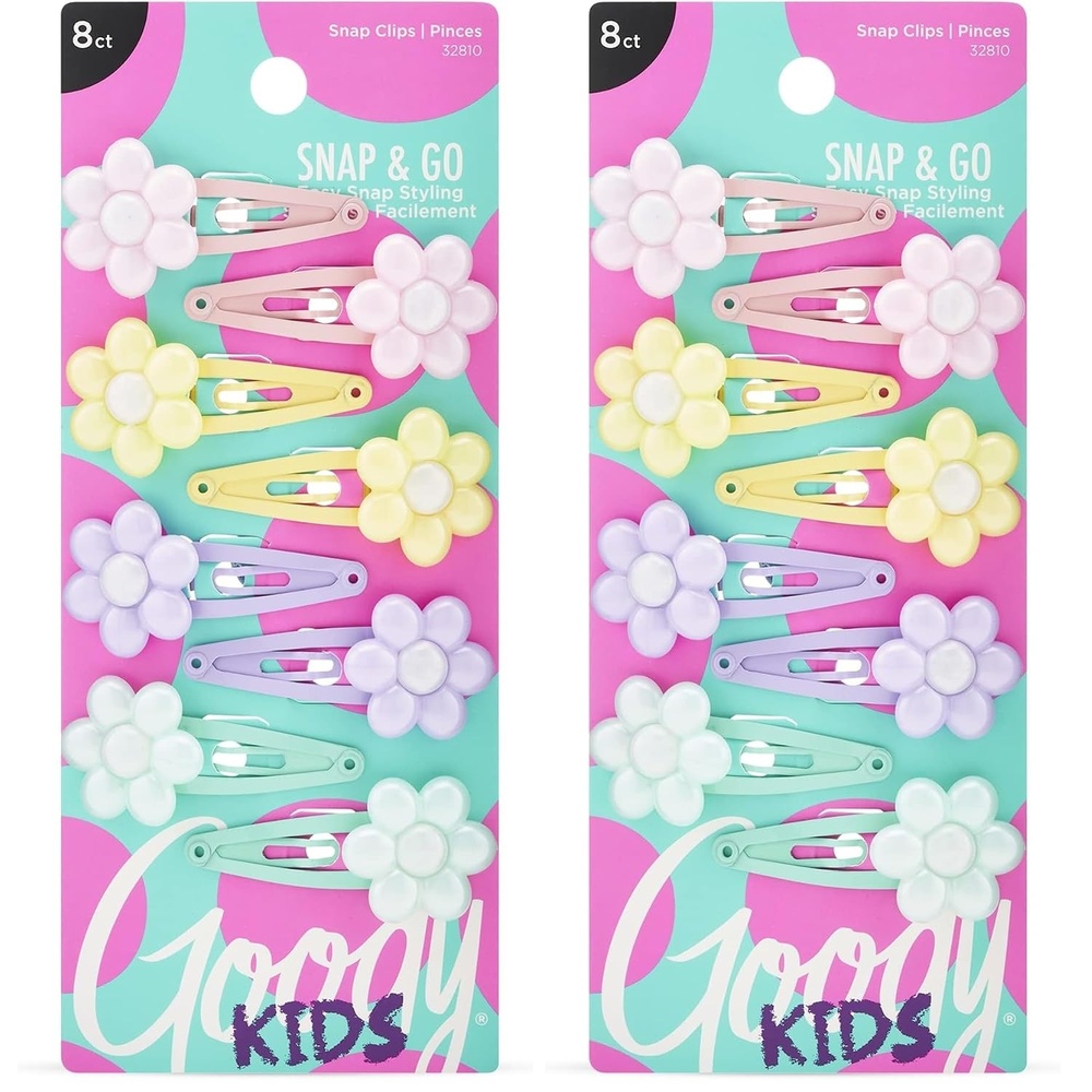 image:imageGoody Kids Mini Epoxy Contour Snap Clips  8 Count Daisy Charm  Just Snap Into Place  Suitable for All Hair Types  PainFree Hair Accessories for Women and Girls  All Day Comfort8 Count Pack of 2