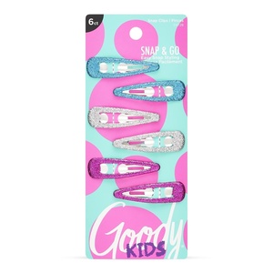 image:imageGoody Kids Snap amp Go Contour Clips  6 Count Glitter  Snap Clips  Suitable for All Hair Types  PainFree Hair Accessories for Girls and Boys  All Day ComfortAssorted Epoxy