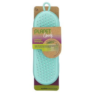 image:imageGOODY Planet Detangling Palm Hair Brush  Teal  Detangler Comb for WomenMenand Kids  Wet or Dry  for NaturalStraightThick and Curly Hair  Made with Recycled OceanBound PlasticExtra Thick