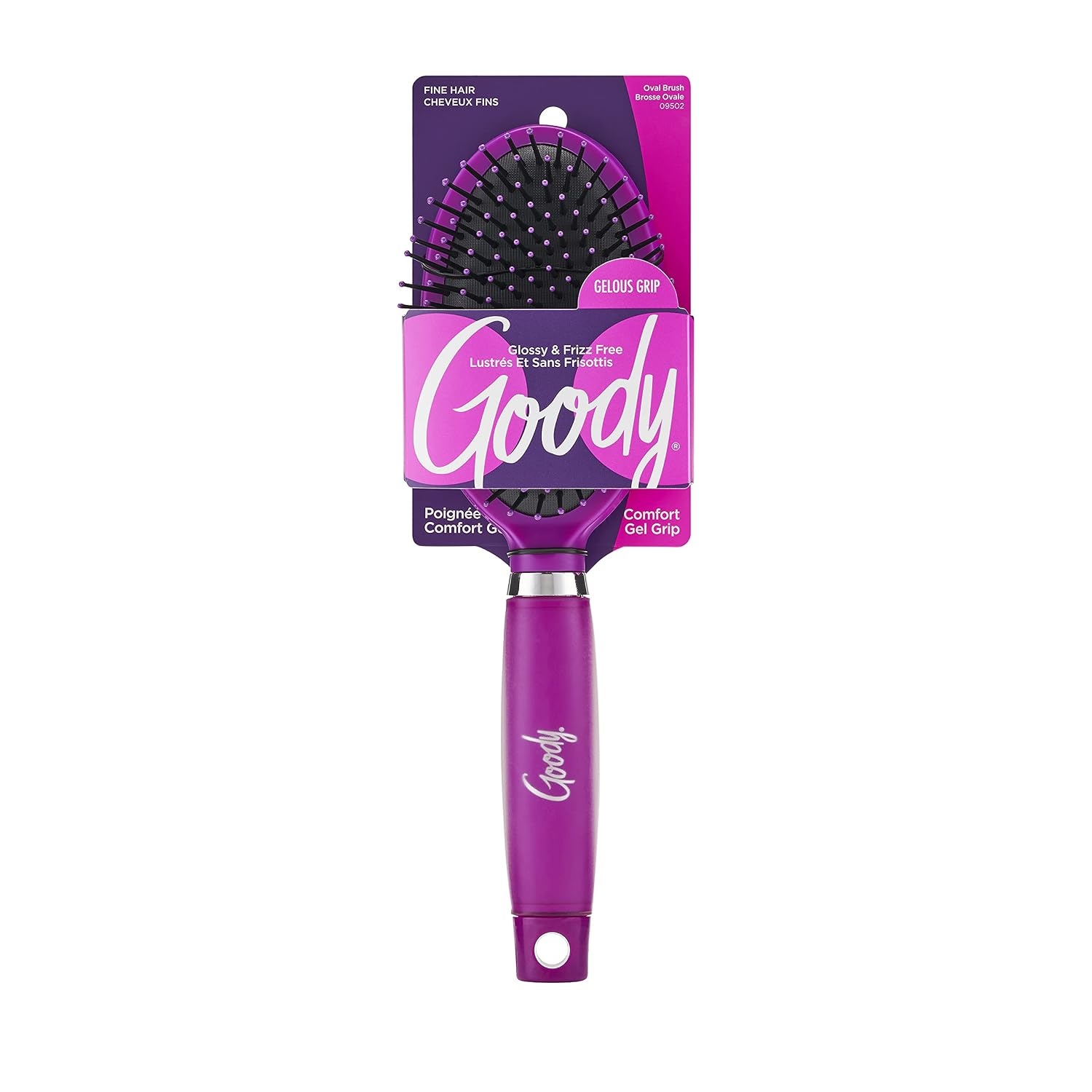 image:imageGoody Oval Hair Brush with Gelous Grip  For All Hair Types  Ion Infused Bristles for FrizzFree and Glossy Styling  PainFree Hair Accessories for Women Men Boys and Girls