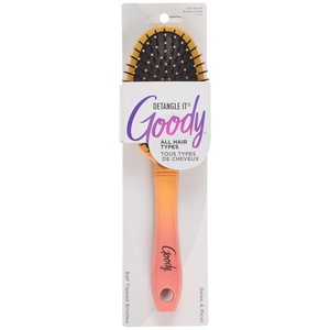 image:imageGoody Oval Hair Brush Detangler with Flexible Bristles All Hair Types Womens Detangling amp Styling Brush Yellow to Pink Ombre