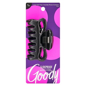 image:imageGoody Ouchless Nometal Flexible Claw Hair Clip Large Black 1count Pack of 3 1936822