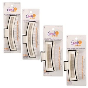 image:imageGoody Sport Forever SlideProof Rectangle Claw Clips  4 Ct 2 Large for Thick Hair  2 for Fine Hair 3X Stronger SportLevel Grip for Workout