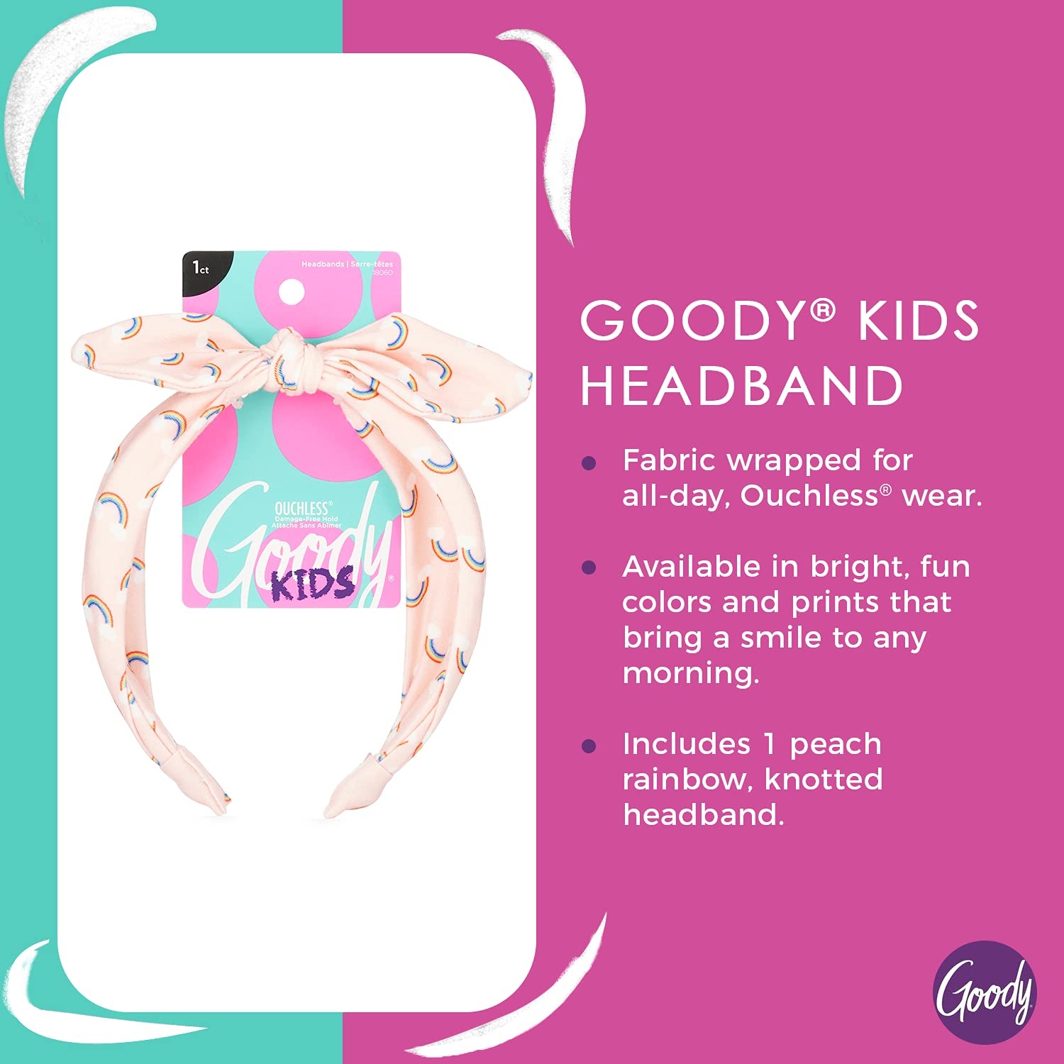 image:imageGoody Kids Headband  Rainbow Print  Comfort Fit for All Day Wear  For All Hair Types  Hair Accessories