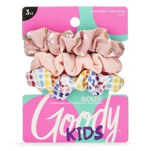 image:imageGoody Ouchless Hair Scrunchie  3 Count Rainbow amp Peach  Secure Styling Accessories for All Hair Types  PainFree and Easy to Use