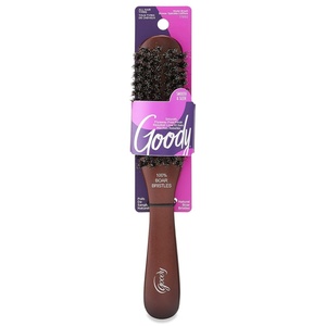 image:imageGoody Smoothing Hairbrush with Natural Boar Bristles for Frizz Control Flyaway Control Smooth Shiny Finish Wooden Styling Brush for All Hair Types