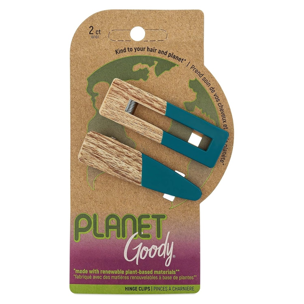 image:imagePlanet Goody Hinge Hair Clips  2 Count Blue  Slideproof Grip to Style With Ease  Hair Accessories for Men Women Boys amp Girls  For All Hair Types  Made with Plant Based Materials