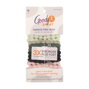 image:imageGoody Sport Forever Glow in the Dark Elastic Hair Ties  10 Ct 5 Assorted Colors No Damage 3X Stronger SportLevel Grip All Hair Types